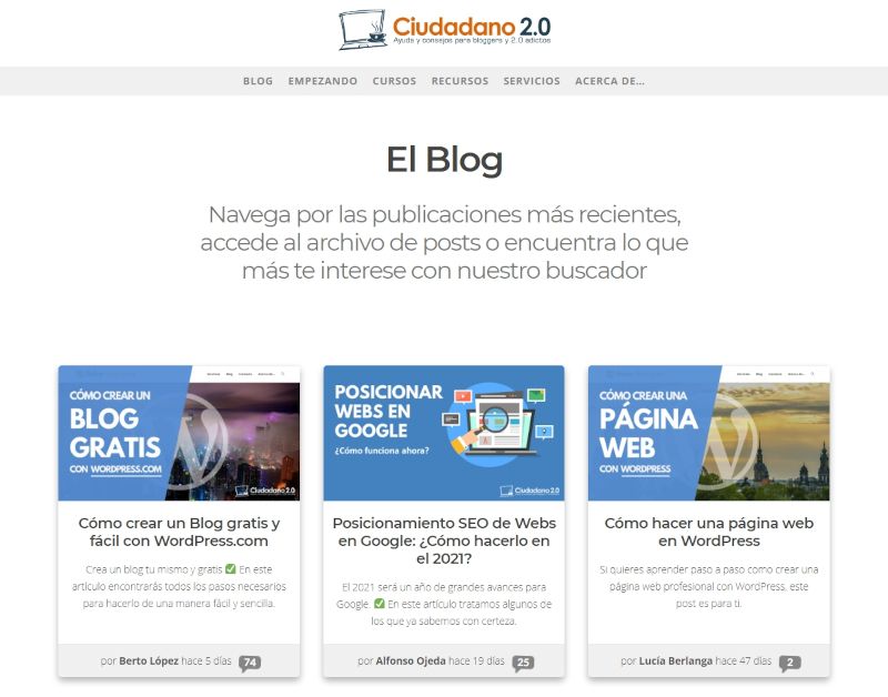 Ranking y directorio web - Ciudadano 2.0 en Navegax